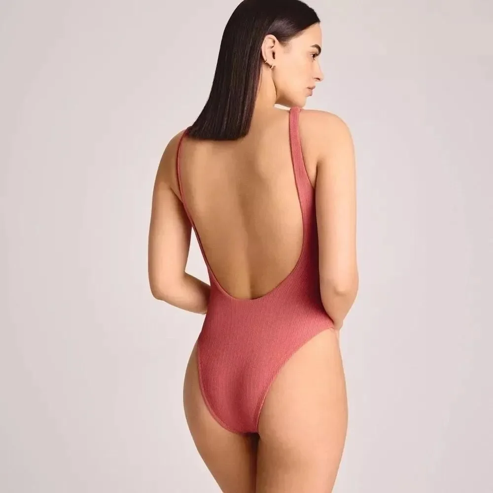 Vitamin-A Women's Pink and Orange Swimsuit-one-piece